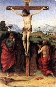 FRANCIA, Francesco Crucifixion with Sts John and Jerome dfh Spain oil painting artist